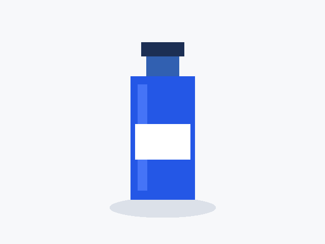 Example blue bottle on a plain light background